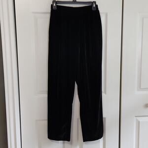 Vintage City Girl Nancy Bolen Women's Black Velvet Wide Leg Pants Size 2 Soft‎